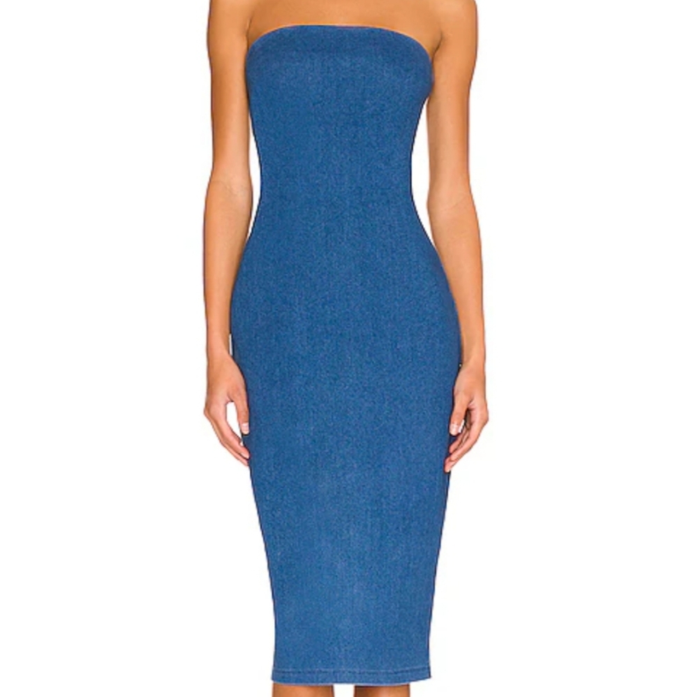 NWT! Susana Monaco Strapless Stretch Denim Dress XS
